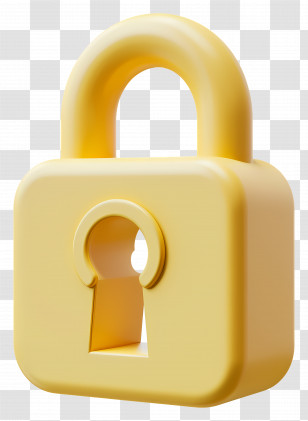 Lock - Yellow Padlock With Modern Design Transparent PNG