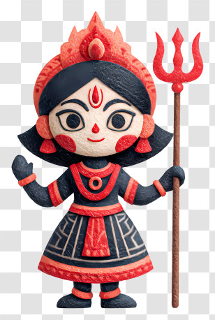 Maa Kali - Warrior Goddess With Trident Transparent PNG