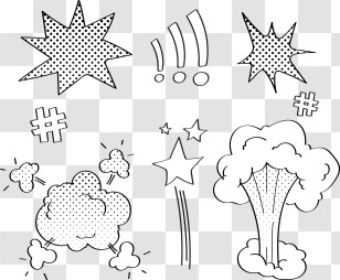 Speech Balloon - Comic Style Speech Bubbles And Stars Transparent PNG