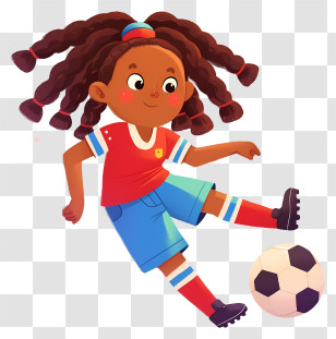 Girl Kicking Soccer Ball - Girl Playing Soccer With A Ball Transparent PNG