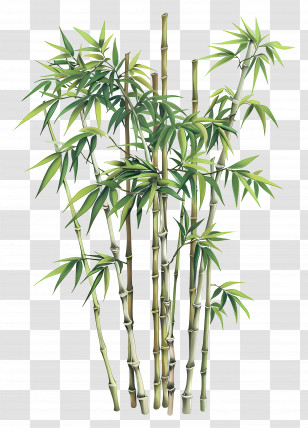 Bamboo Plant - Bamboo Plants Illustration With Green Stalks Transparent PNG