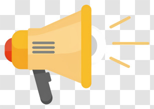 Megaphone - Yellow Megaphone Graphic For Announcements Transparent PNG