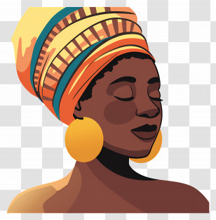 African Woman - Portrait Of Woman With Traditional Head Wrap Transparent PNG