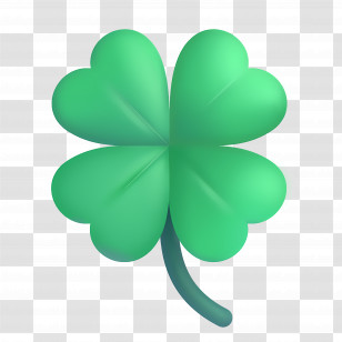 Four Leaf Clover Emoji - Green Four-leaf Clover Transparent PNG
