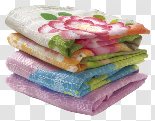 Towels - Stack Of Colorful Folded Blankets Transparent PNG