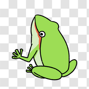 Cartoon - Cute Green Frog In Cartoon Style Transparent PNG