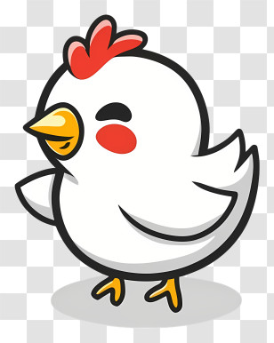 Smiling Chicken - Cartoon Chicken With Cute Expression Transparent PNG