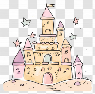 Sandcastle - Fairy Tale Castle Drawing Transparent PNG