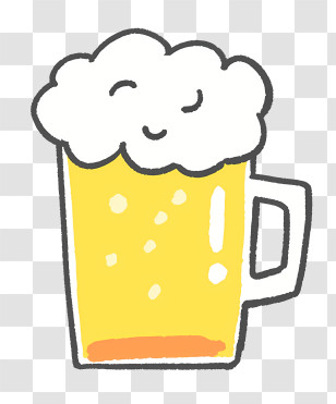 Icon - Happy Beer Mug Doodle Art Transparent PNG
