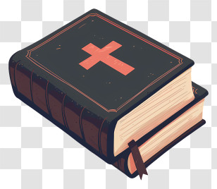 Holy Bible Book - Illustration Of A Bible With Cross Transparent PNG