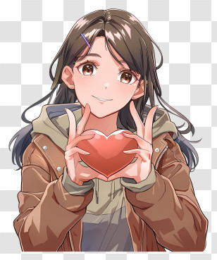 Heart - Girl Holding Heart Shape Transparent PNG