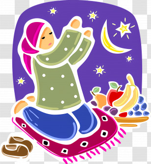 Eid Ul Adha - Woman Praying At Night Transparent PNG