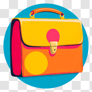 Briefcase Icon - Colorful Briefcase Illustration Transparent PNG