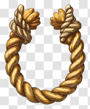 Curved Rope - Intricate Golden Rope Illustration Transparent PNG