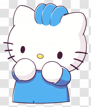 Dear Daniel - Hello Kitty Cartoon In Blue Attire Transparent PNG