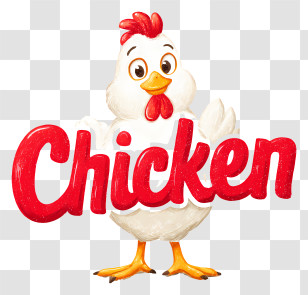 Chicken Logo - Cute Chicken Mascot With Text Transparent PNG
