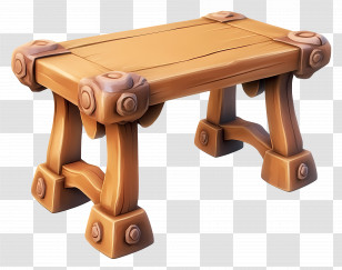 Cartoon Table - Sturdy Wooden Table Transparent PNG