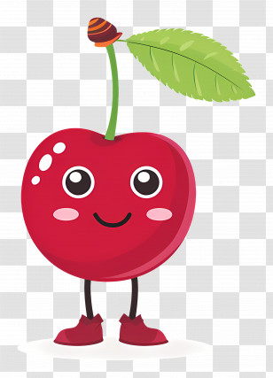 Cute Cherry - Adorable Cherry Cartoon With Shoes Transparent PNG