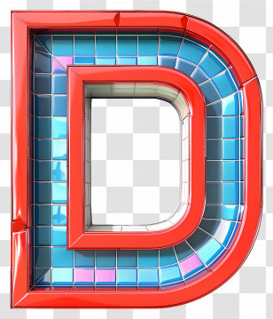 Letter D - Red And Blue Letter D Transparent PNG