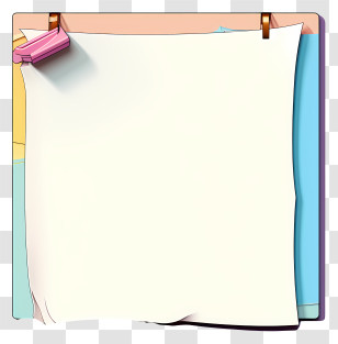 Pastel Paper Note Sticker - Blank Paper With Colorful Decorative Design Transparent PNG
