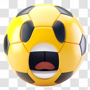 Soccer - Yellow And Black Soccer Ball With Face Transparent PNG