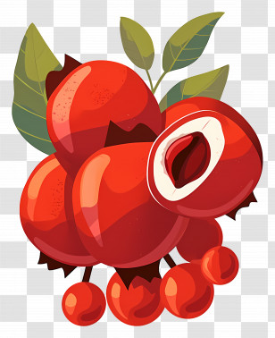 Guarana Berry - Cluster Of Red Fruits Transparent PNG