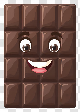 Smiling Chocolate Bar - Smiling Chocolate Bar Character Transparent PNG