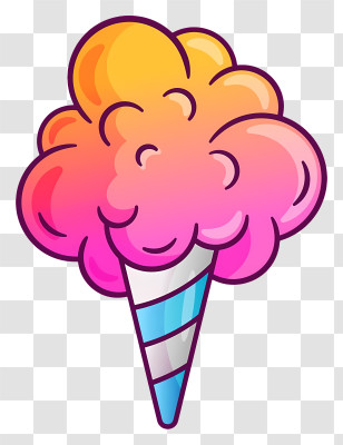 Icecream - Colorful Cotton Candy Illustration Transparent PNG