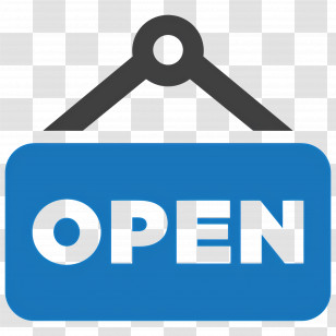 Open Sign - Blue Open Sign For Business Transparent PNG
