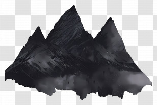 Mountains Silhouette - Dark Mountain Peaks Transparent PNG