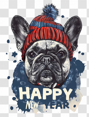 Christmas Dog - Dog With Winter Hat For New Year Transparent PNG