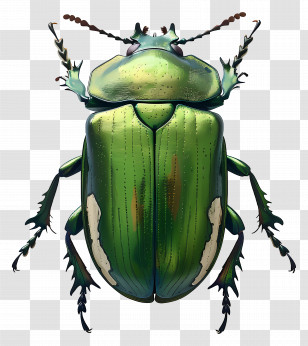 Green Beetle - Green Beetle Insect Illustration Transparent PNG