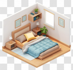 Bed Room - Minimalist Cozy Bedroom Design Transparent PNG
