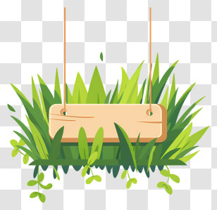 Wood Sign - Wooden Signboard With Green Grass Background Transparent PNG