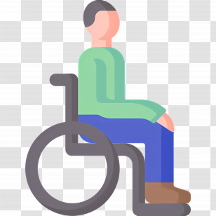 Disabilities - Person Sitting On A Wheelchair Icon Transparent PNG