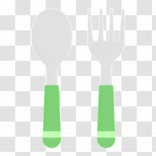 Fork Spoon - Green Handled Spoon And Fork Transparent PNG