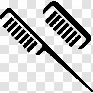 Scissors And Comb - Black Hair Combs Transparent PNG