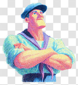 Old Man - Colorful Silhouette Of A Sailor Transparent PNG