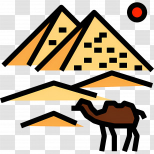 Pyramid - Pyramids And Camel Cartoon Illustration Transparent PNG