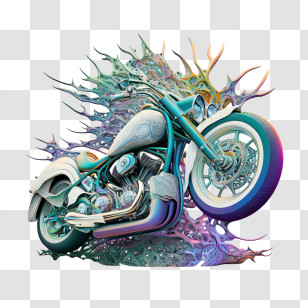 Psychedelic Motorcycle
 - Colorful Artistic Motorcycle Transparent PNG