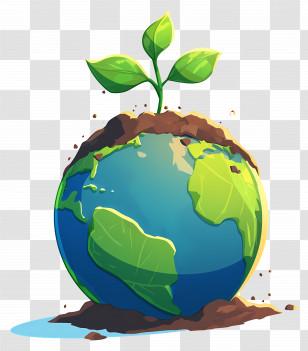World Soil Day - The Earth Sprouting A Plant, Symbolizing Growth Transparent PNG