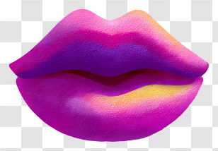 Purple Elements - Colorful Lips Illustration Transparent PNG