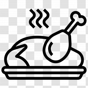 Turkey Food - Cooked Turkey Outline For Holiday Themes Transparent PNG