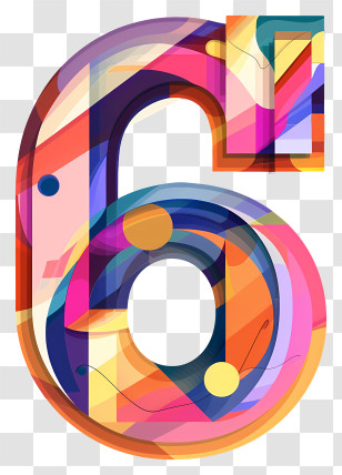 Number 6 - Abstract Number 6 Illustration Transparent PNG
