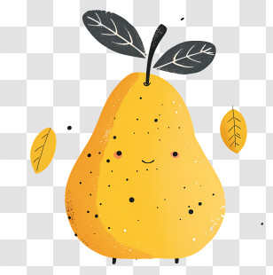 Cartoon Pear - Yellow Cartoon Pear With Friendly Expression Transparent PNG