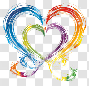 Lgbt Wedding Frame - Colorful Heart Swirl Abstract Design Transparent PNG