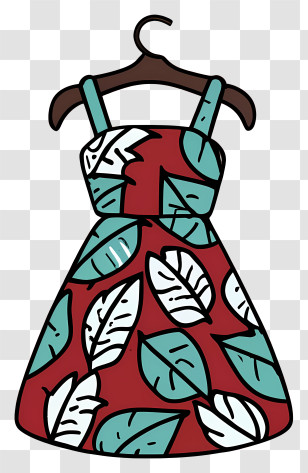 Sleeveless Dress - Stylish Red Dress With Leaf Pattern Transparent PNG