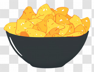 Bowl Of Chips - Bowl Filled With Crunchy Chips Transparent PNG