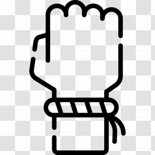 Fist Hand - Raised Fist Symbol With Wristband Transparent PNG