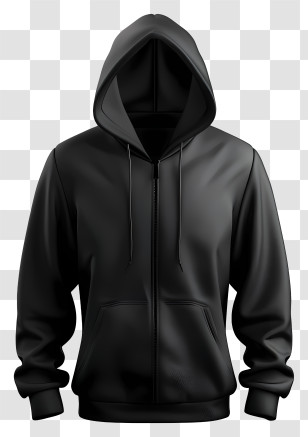 Hoodie - Classic Black Hoodie Illustration Transparent PNG